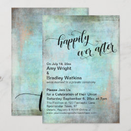 Invitación Recepción solo para Grunge Aqua Happily Ever After