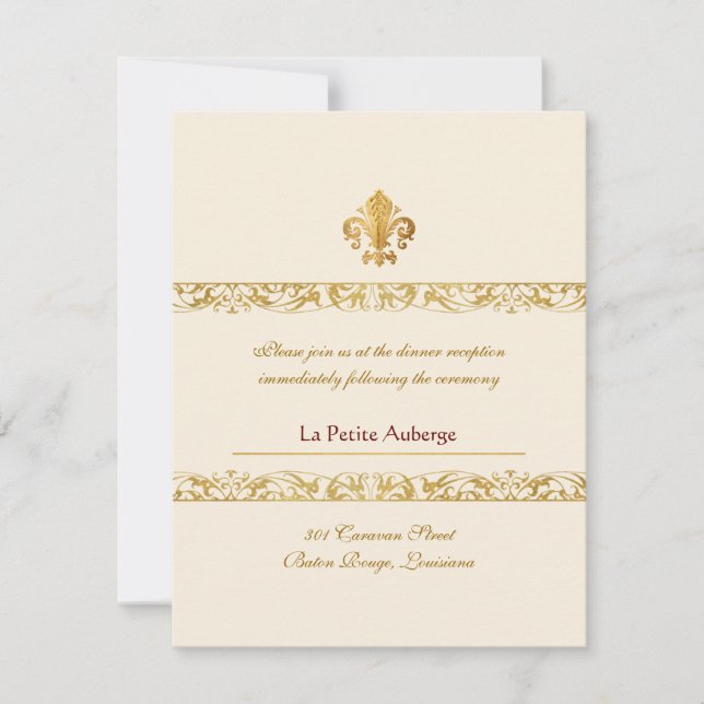 Invitación Recepción temática de Fleur-de-lis (Anverso)