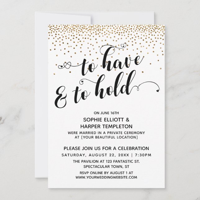 Invitación Recepción Únicamente de To Have and To Hold Confet (Anverso)