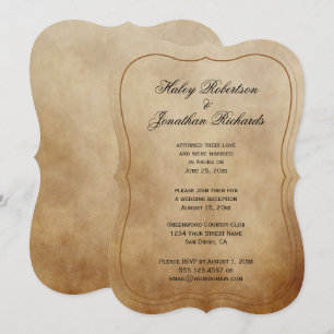 Invitación Recepción Únicamente Marrón Marrón Claro Marfil Rú