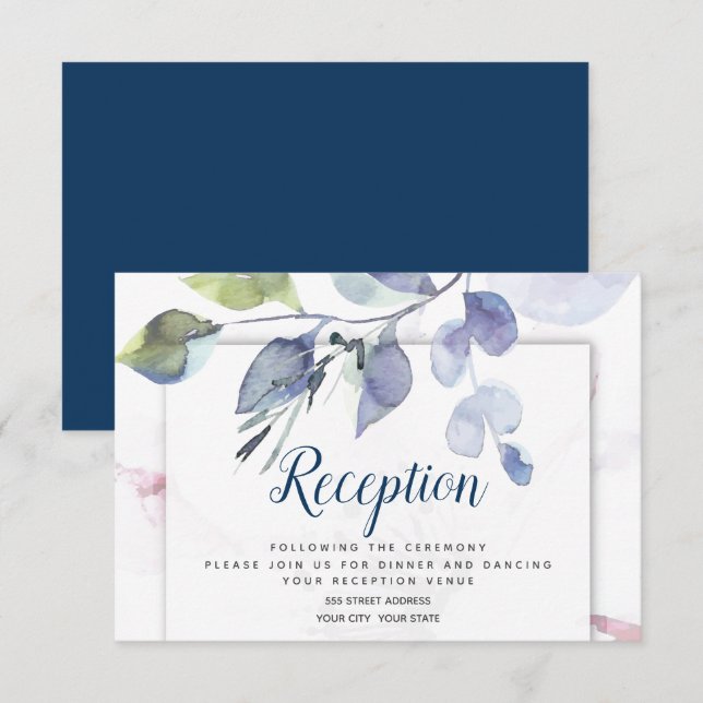 Invitación Recepción | Vegetación de manzanas apagadas (Anverso / Reverso)