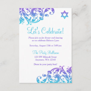 Invitación Recepción verde azulada púrpura elegante de