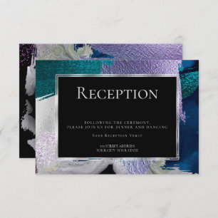 Invitación Recepción   Violeta Verde azulada metalúrgica mode
