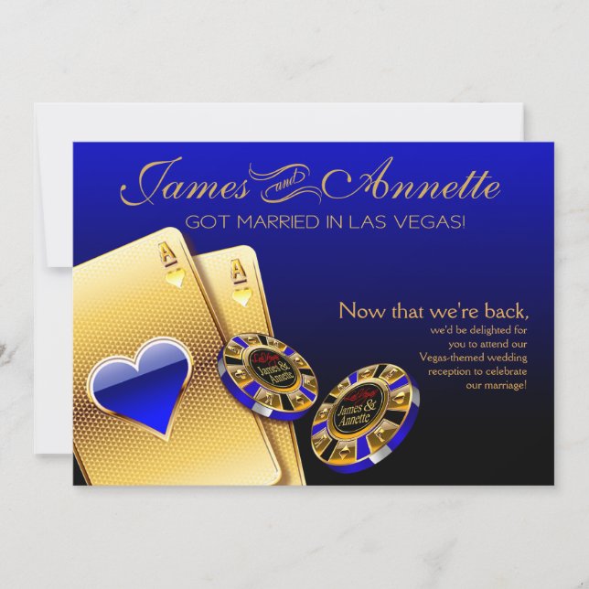 Invitación Recepción VIP de Las Vegas | azul (Anverso)