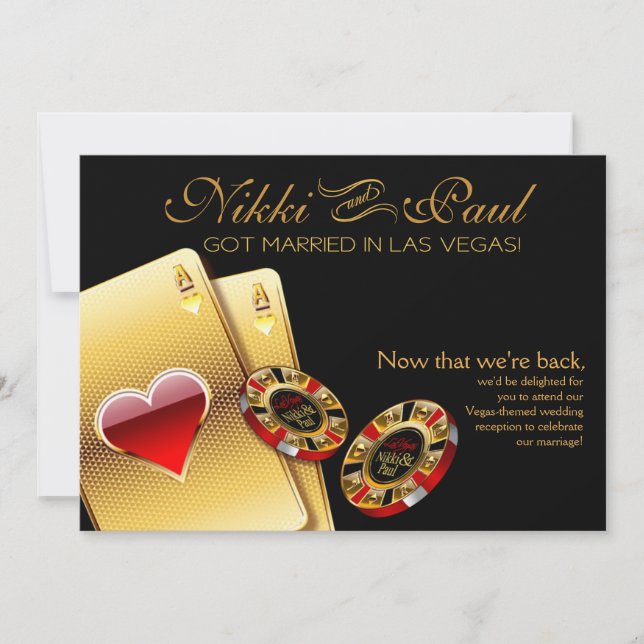 Invitación Recepción VIP de Las Vegas | negro (Anverso)