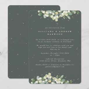 Invitación Reception de Boda con Gray Green Snowberry y Eucal