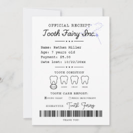 Invitación Receptor de hadas dental impresible