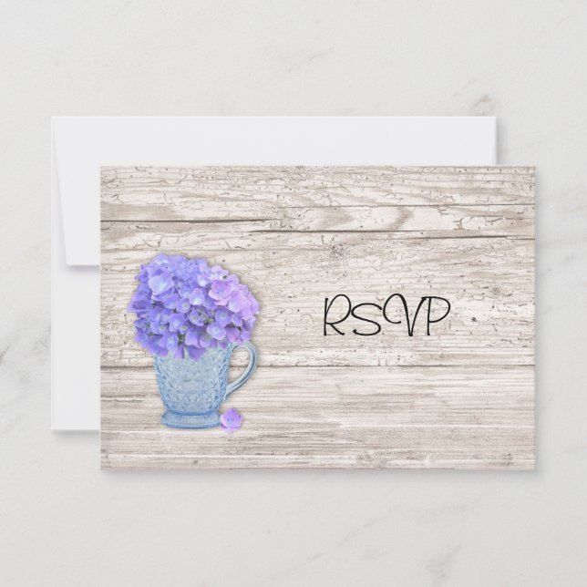 Invitación Receptor de Hydrangea del País RSVP (Anverso)