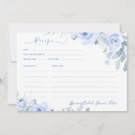 Invitación Receta de ducha de novia para Rosas azul tumultuos