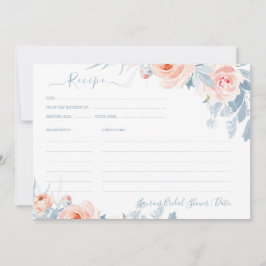 Invitación Receta de ducha de novias con rosas rosas rosas ro