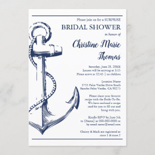 Invitación Receta de ducha de novias para animador de la mari