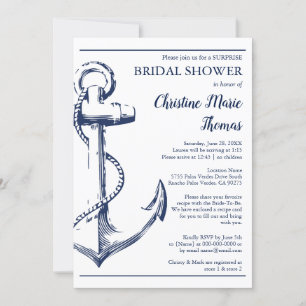 Invitación Receta de ducha de novias para animador de la mari