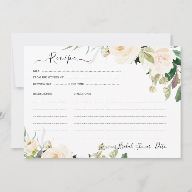 Invitación Receta de ducha de novias para Rosas de ArtsApp H2 (Anverso)