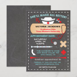 Invitación Receta de la fiesta de graduación de la escuela de