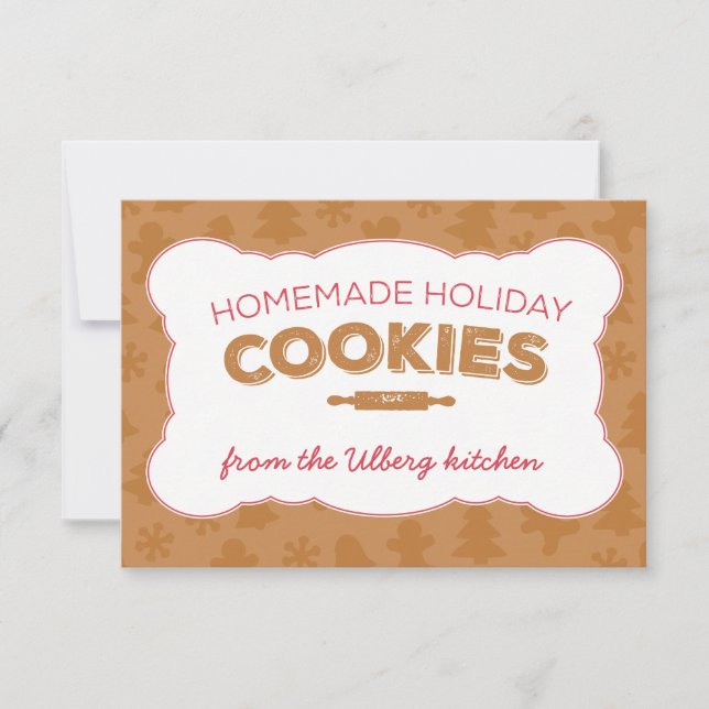 Invitación Receta de Navidades de Cookies de Navidad o Tarjet (Anverso)