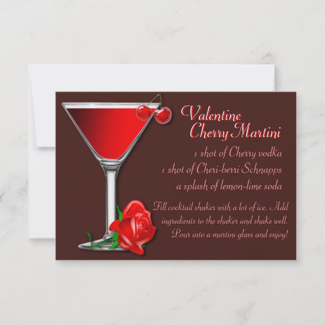 Invitación Receta de Valentine Cherry Martini (Anverso)
