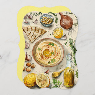 Invitación Receta Hummus de granja a mesa: comida orgánica ár