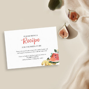 Invitación Receta solicitada para la fiesta de regalos nupcia