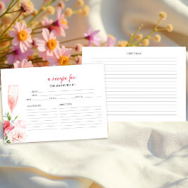 Invitación Recetas de ducha de novia floral Prosecco