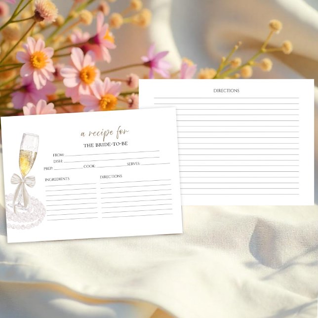 Invitación Recetas de ducha de novia floral Prosecco (Subido por el creador)