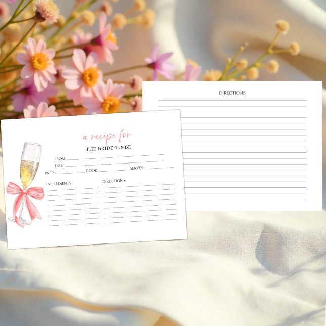 Invitación Recetas de ducha de novia floral Prosecco (Subido por el creador)