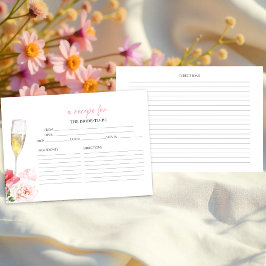 Invitación Recetas de ducha de novia floral Prosecco