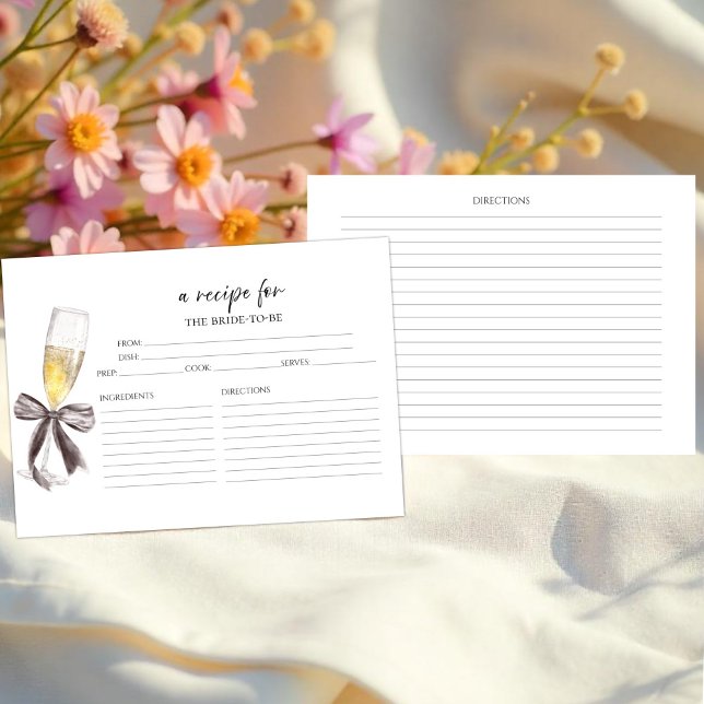 Invitación Recetas de ducha de novia floral Prosecco (Subido por el creador)