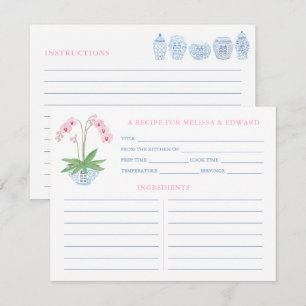 Invitación Recetas de recetas de ducha de novia con orquídea 