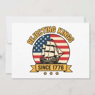 Invitación Rechazando reyes desde 1776 Vintage Patriótico USA