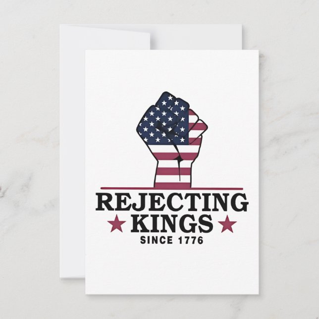 Invitación Rechazar reyes desde 1776 4 de julio contra Trump (Anverso)