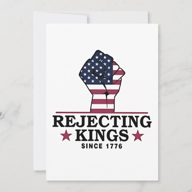 Invitación Rechazar reyes desde 1776 4 de julio contra Trump (Anverso)