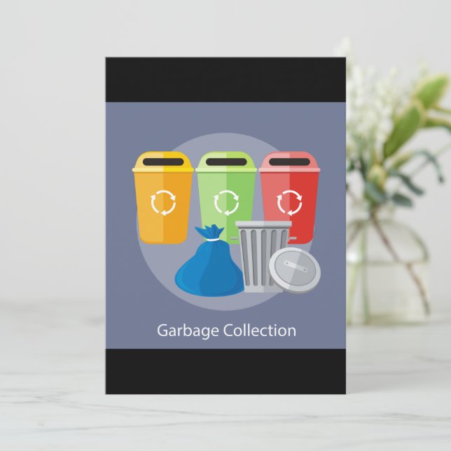 Invitación Reciclaje de recolección de basura (Anverso de pie)