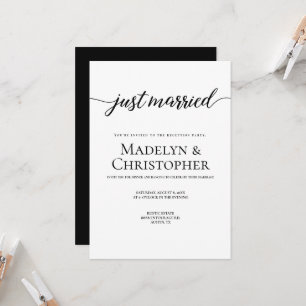 Invitación Recién casada sólo con escritura Boda