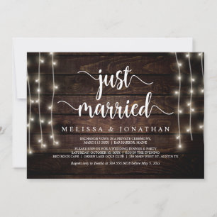 Invitación Recién casados, Boda Rústica de Elopement