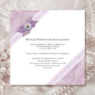 Invitación Recién Casados Elegante Flor de Mármol Rosa Polvor
