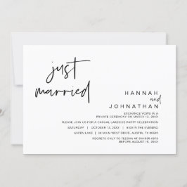 Invitación Recién Casados, Fiesta de Boda Fugaz