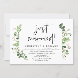 Invitación Recién Casados, Fiesta de Elopement de Boda