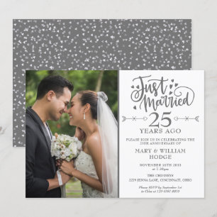 Invitación Recién casados Foto de boda del 25 aniversario