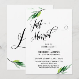 Invitación Recién Casados Guion Elaborado y Follaje