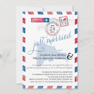 Invitación Recién Casados por Aire Antigua Recepción de Post