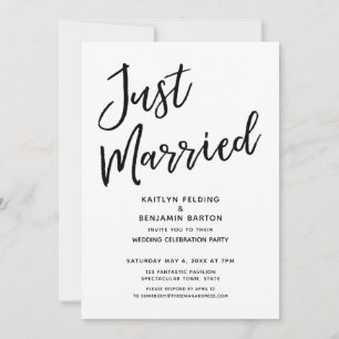 Invitación "Recién Casados" Recepción de Boda Casual y Modern