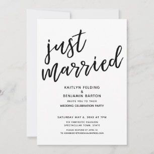 Invitación "Recién Casados" Recepción de Boda Casual y Modern