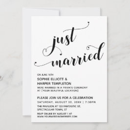 Invitación Recién Casados Tipografía Recepción Solamente