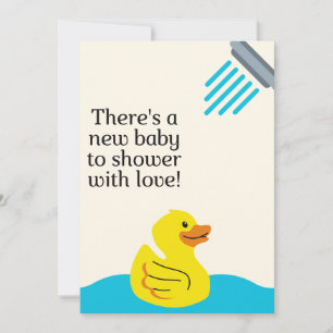 Invitación Recién nacido a ducha con amor - agua azul