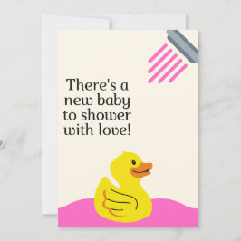 Invitación Recién nacido a ducha con amor - Agua rosa