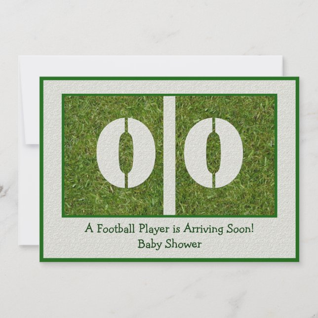 Invitación Recién nacido jugador de fútbol Baby Shower (Anverso)