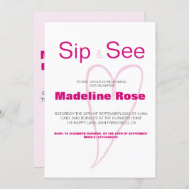 Invitación Recién nacido Sip y Ver con estadísticas