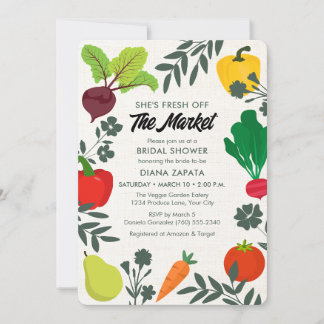 Invitación Recién Salida del Mercado Moderno Bridal Shower