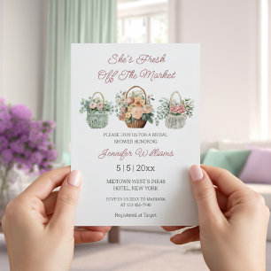 Invitación recién salido del mercado floral moderno para desp