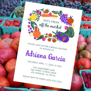 Invitación RECIÉN SALIDO DEL MERCADO Verduras Frutas Despedid